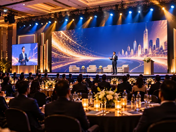Corporate team gathering concept, not a photographed ShowTime OnTime event